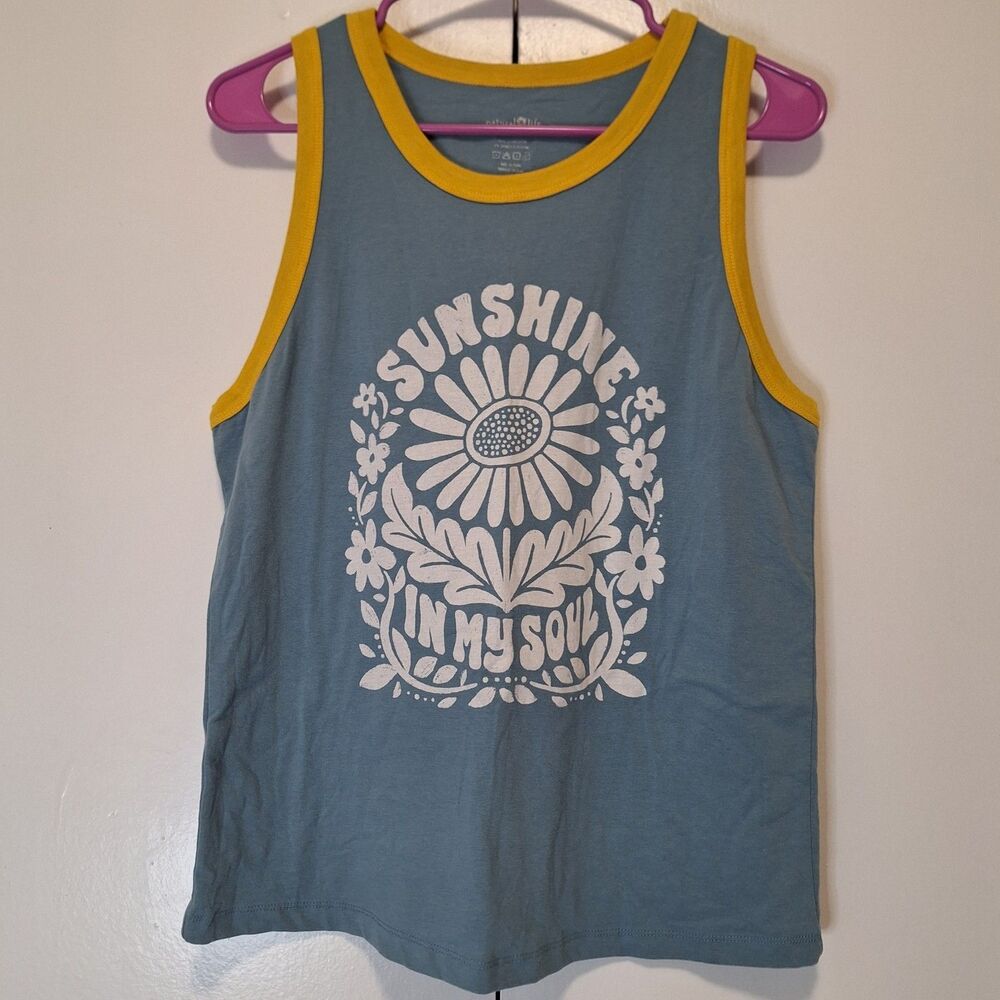 Natural Life Ringer Tank Top Sunshine In My Soul Size XL